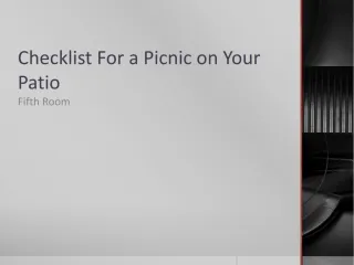 Checklist For a Picnic on Your Patio