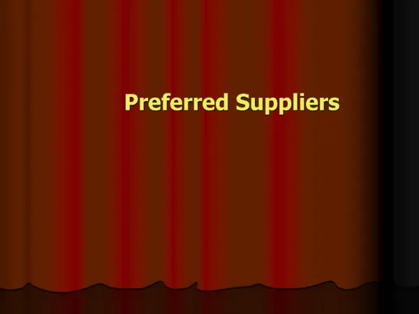 Preferred Suppliers