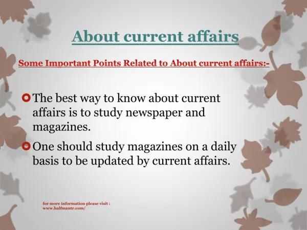 Some topics About current affairs
