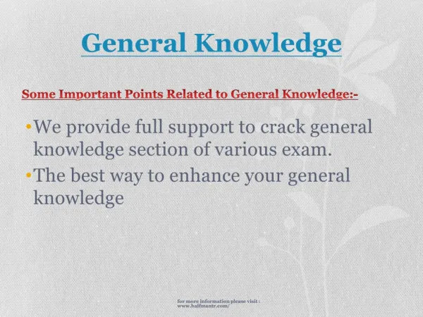 Increase your general knowledge