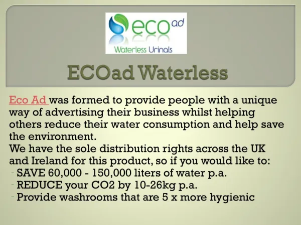 Know about Waterless Urinals Installation process at EcoAd