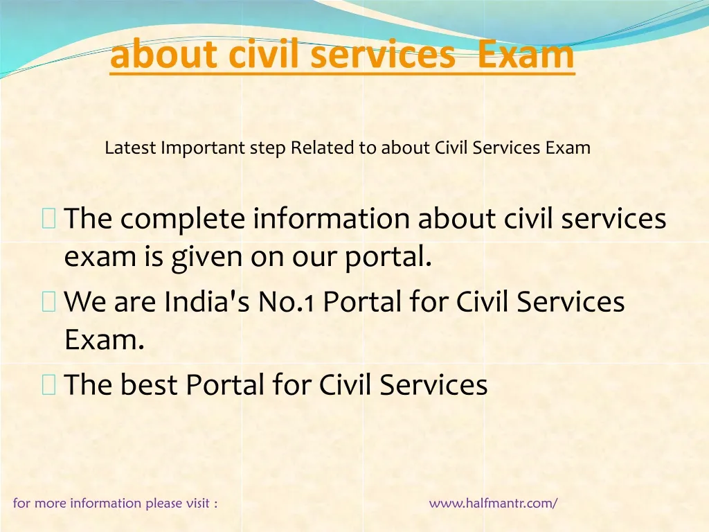 about civil services exam