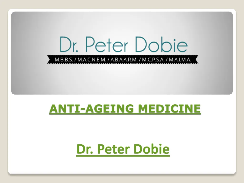 anti ageing medicine