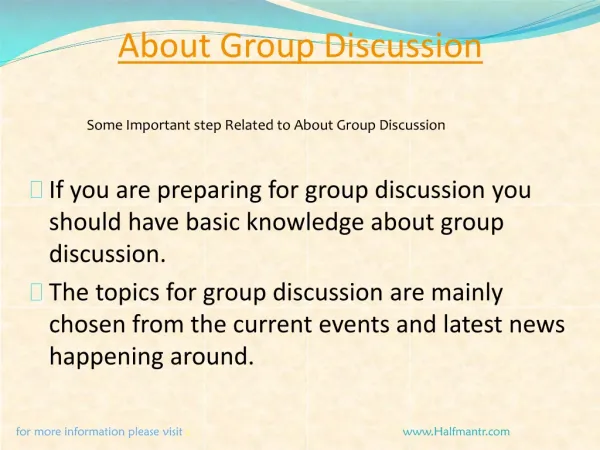 setp For about group discussion
