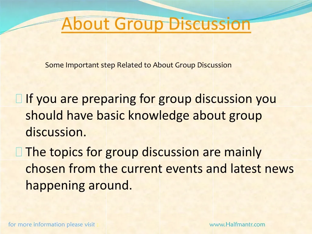 about group discussion