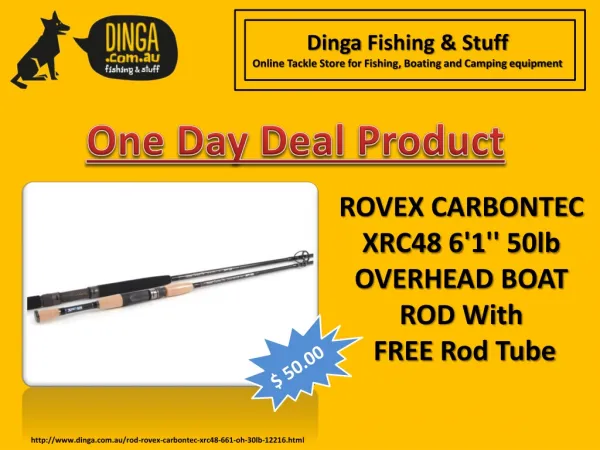 ROVEX CARBONTEC XRC48 6'1'' 50LB OVERHEAD BOAT ROD With FREE