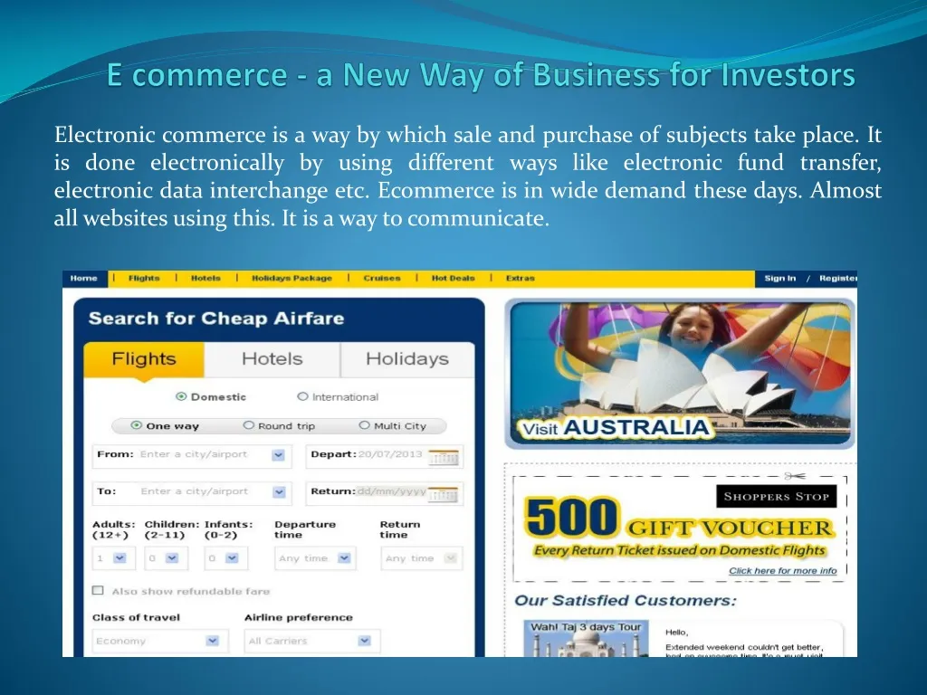 e commerce a new way of business for investors