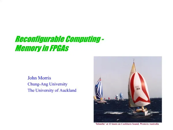 Reconfigurable Computing -
Memory in FPGAs