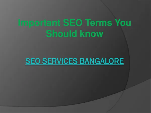 Important SEO Terms You Should know