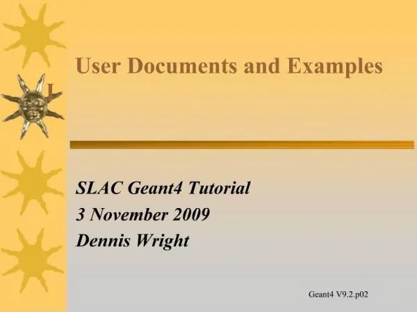 User Documents and Examples I