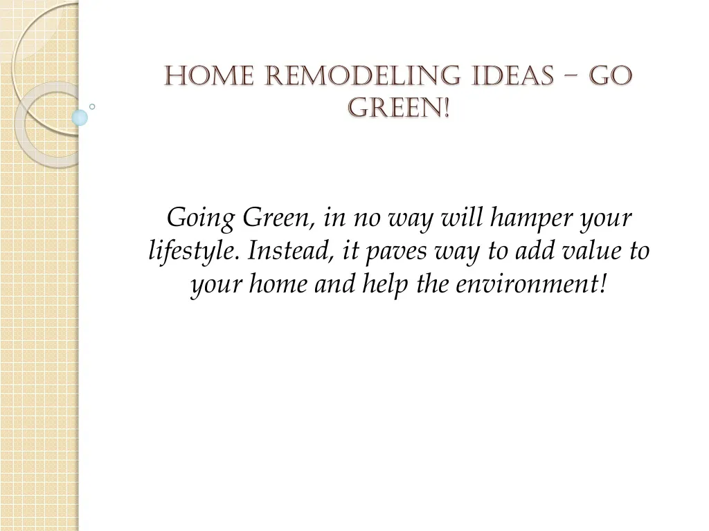 home remodeling ideas go green