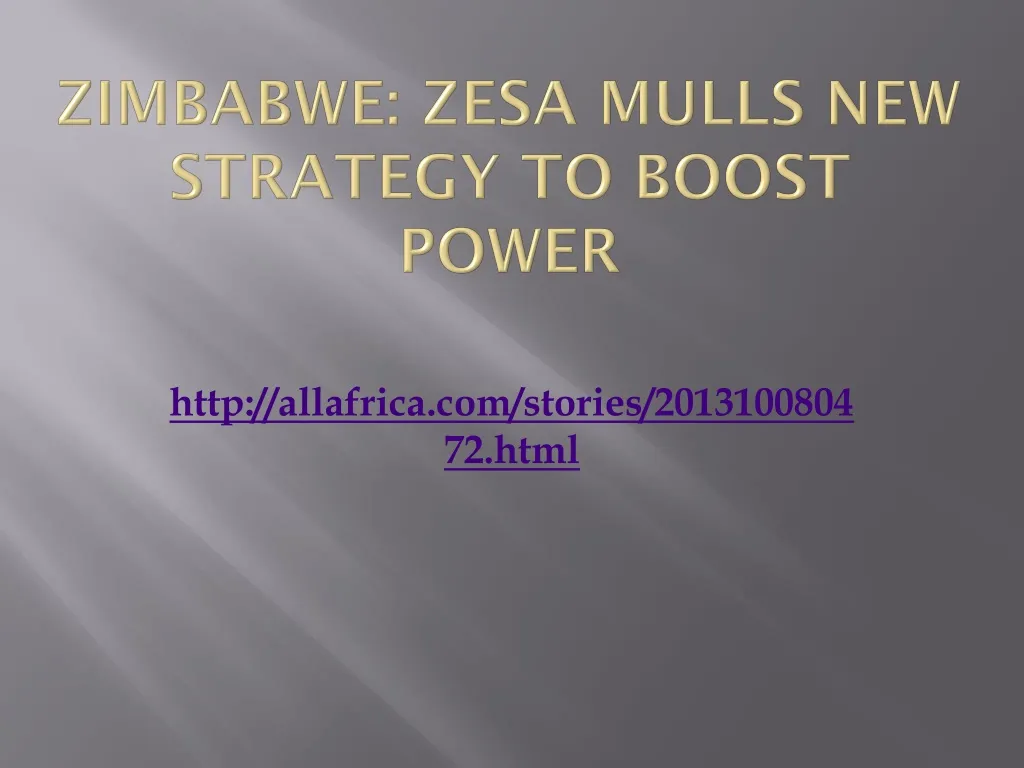 zimbabwe zesa mulls new strategy to boost power