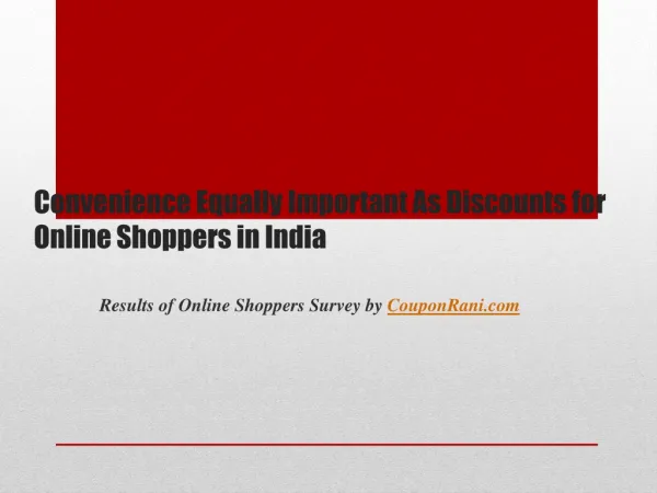 Online Shoppers Survey in India by Couponrani.com
