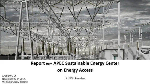 Report from APEC Sustainable Energy Center on Energy Access