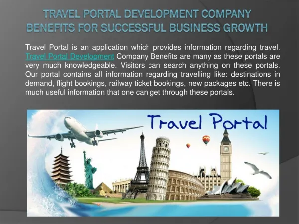 Travel Portal Development Company Benefits for Successful Bu