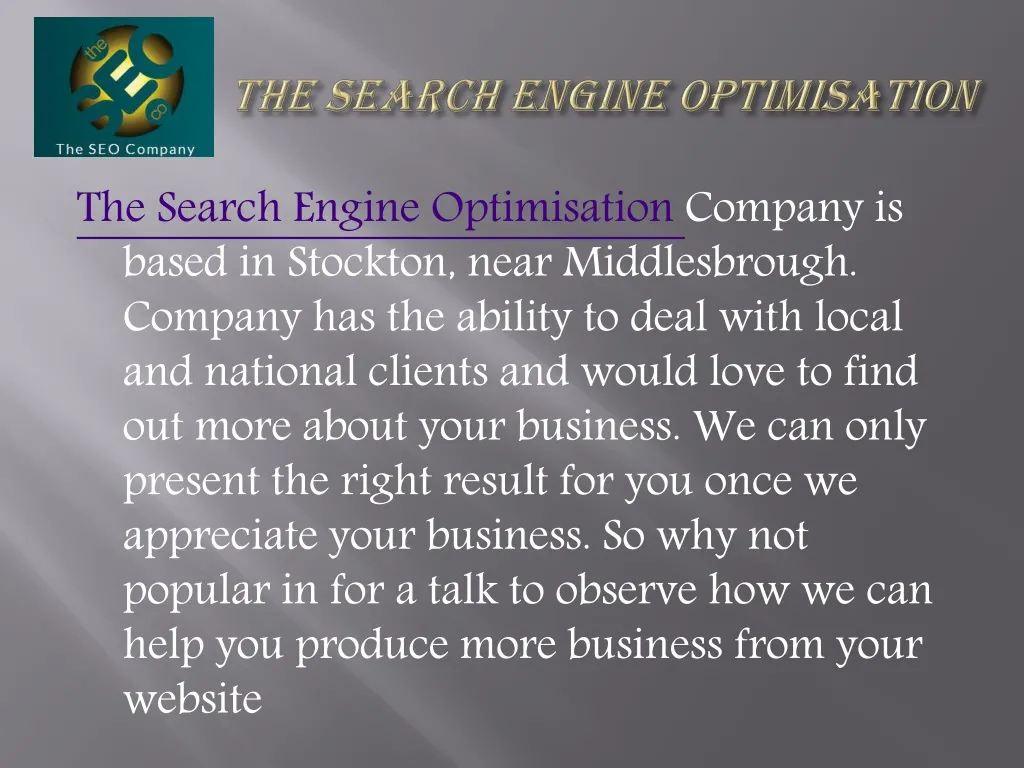 the search engine optimisation