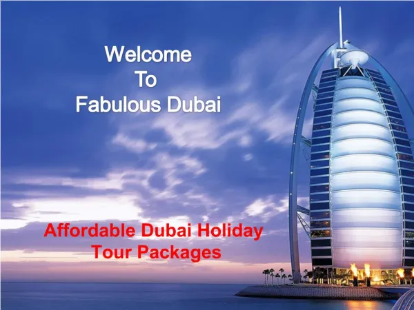 Affordable Dubai Holiday Tour Packages