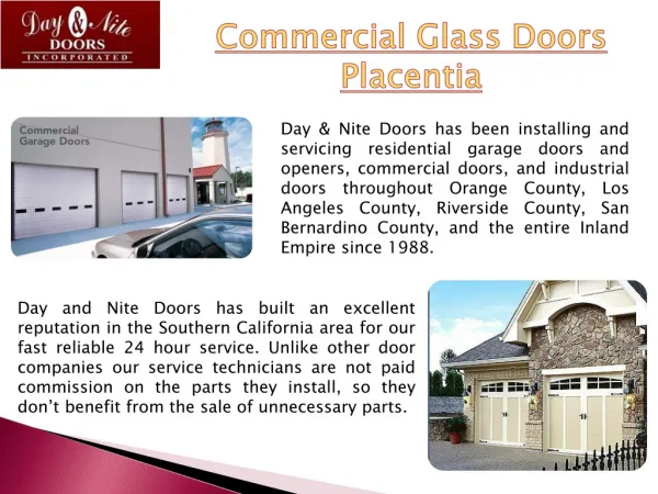 Placentia Commercial Garage Door Service