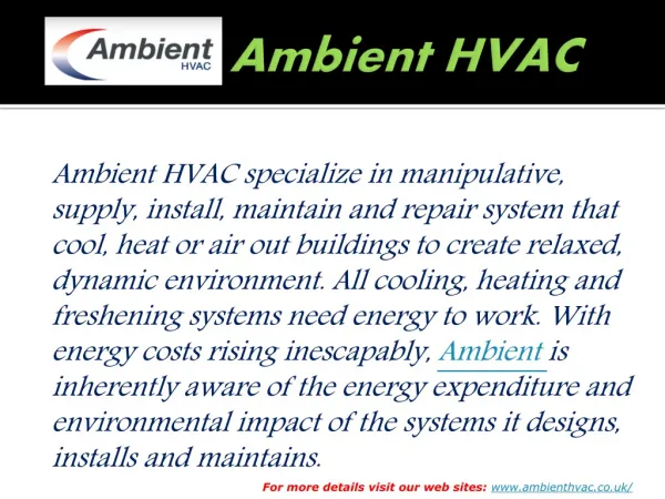 Know about air conditioning,Heating,Ventilation Services at