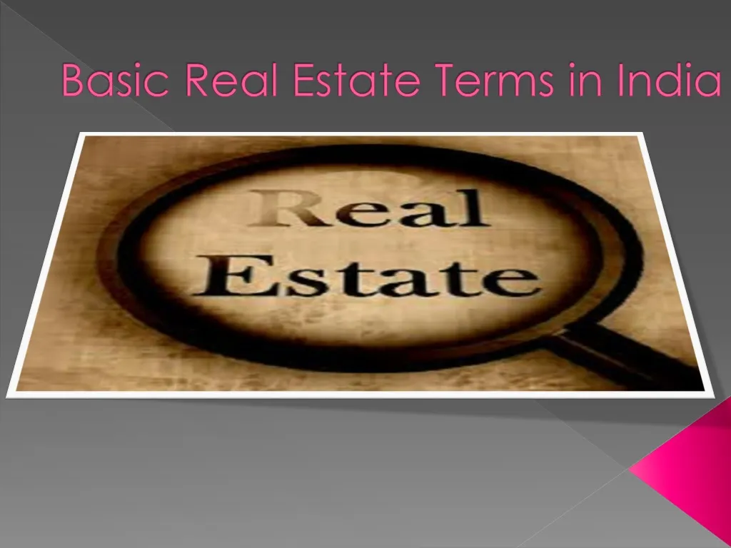 basic real estate terms in india