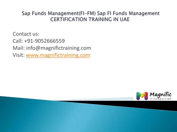 Sap Funds Management (FI-FM)certification training in uae