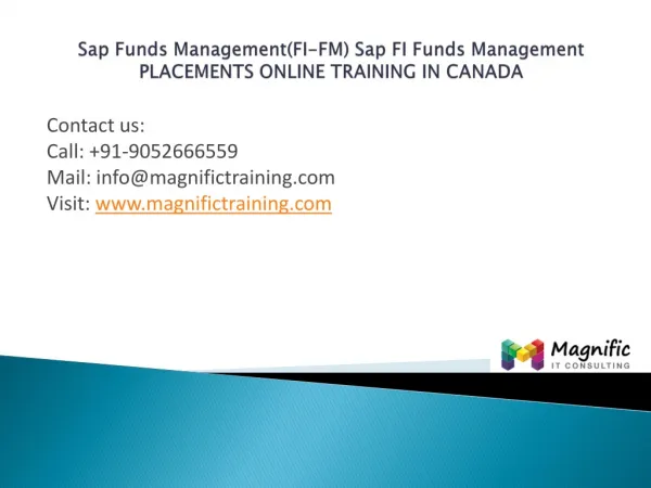 Sap Funds Management (FI-FM)placements training canada