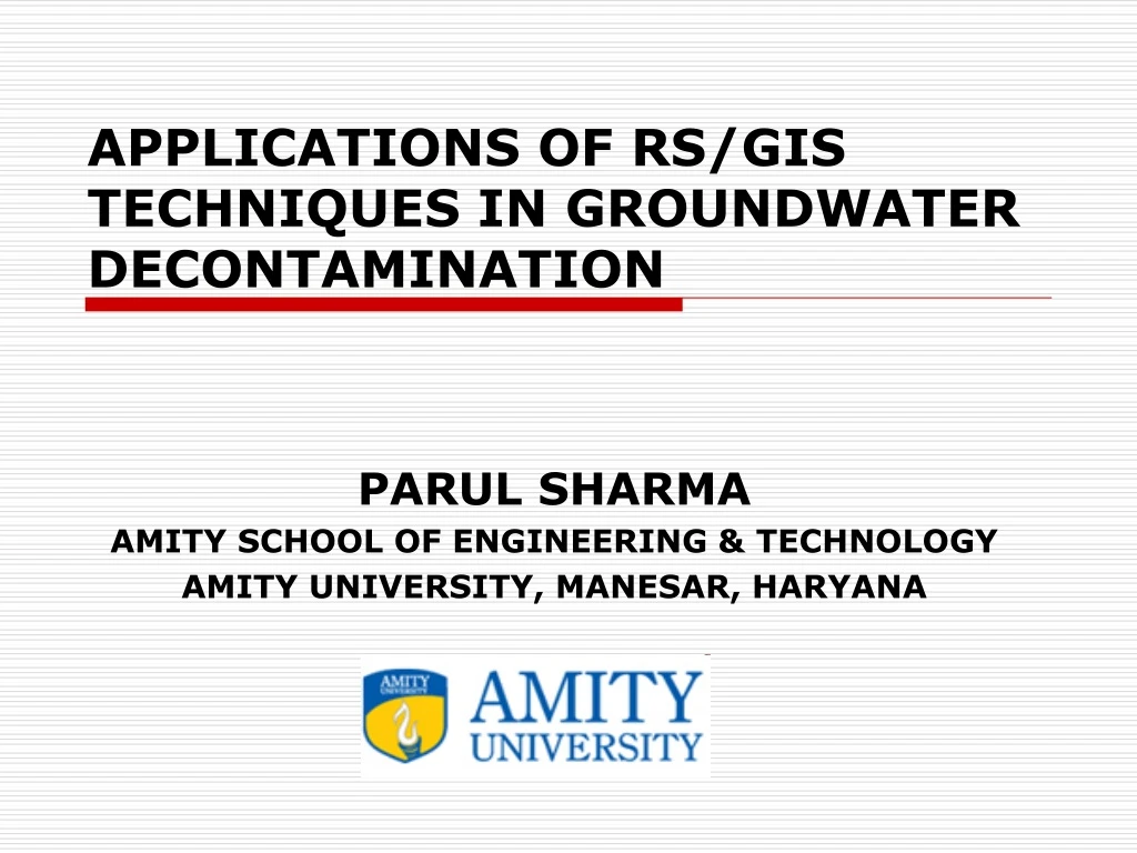 applications of rs gis techniques in groundwater decontamination