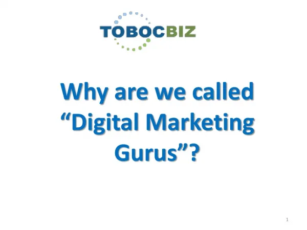 Why are we called the "Digital Marketing Gurus"