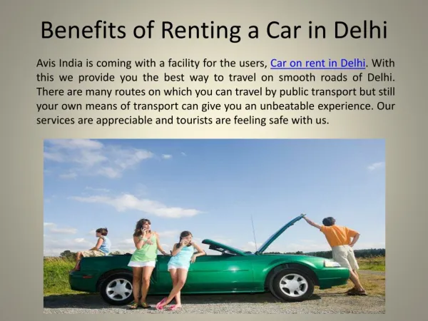 Benefits of Renting a Car in Delhi