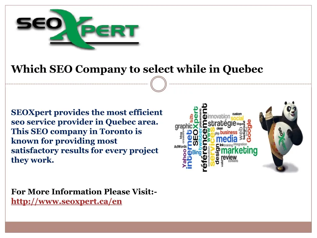 which seo company to select while in quebec