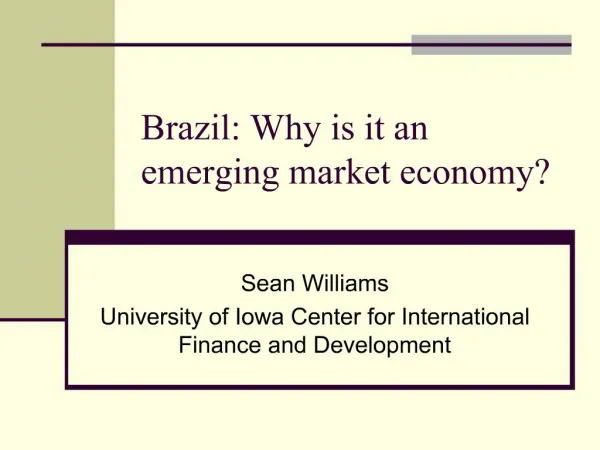 Brazil: Why is it an emerging market economy?