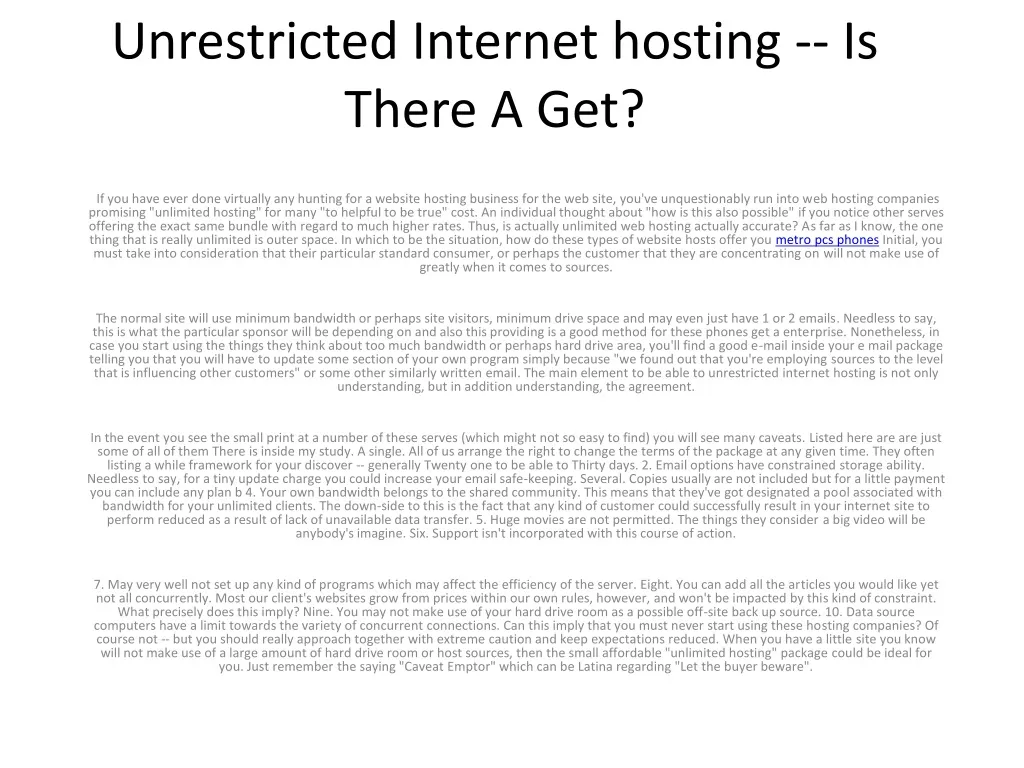 unrestricted internet hosting is there a get