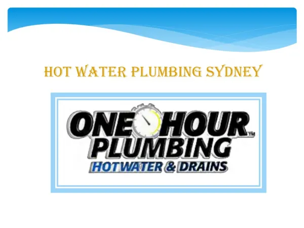 Hot Water Plumbing Sydney