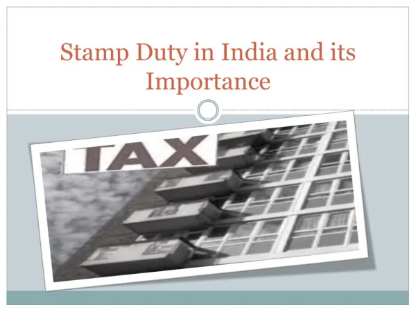 Stamp Duty in India and Its Importance