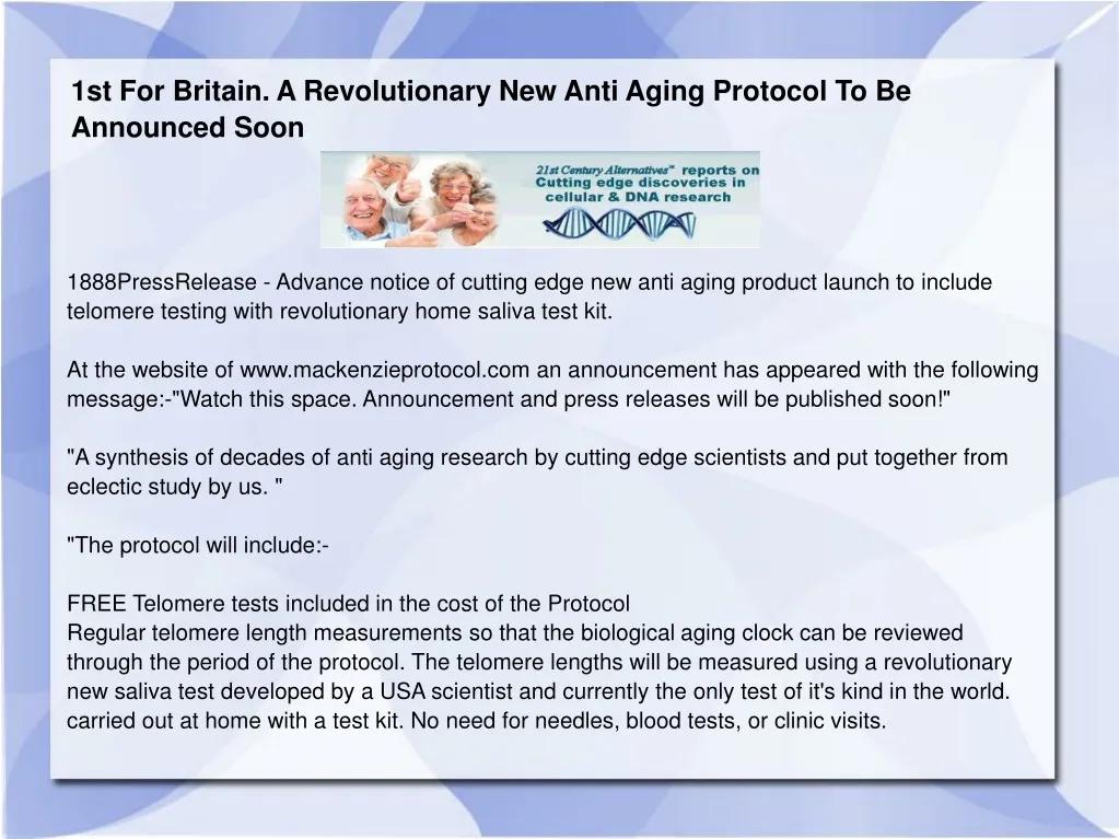 1st for britain a revolutionary new anti aging