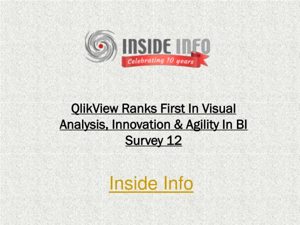 QlikView Ranks First In Visual Analysis