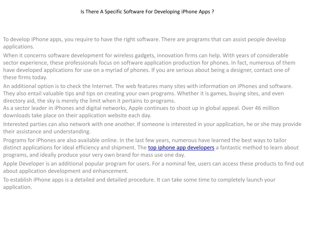 is there a specific software for developing iphone apps