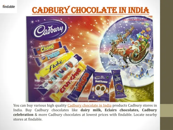 Cadbury Chocolates stores in India