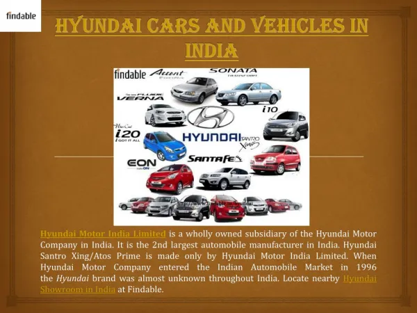 Hyundai Cars in India