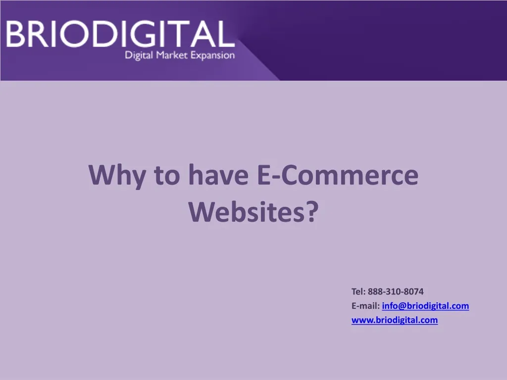 why to have e commerce websites