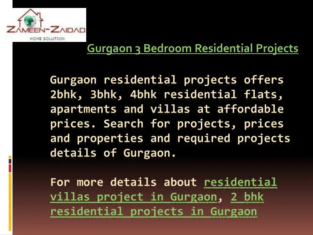 gurgaon 3 bedroom residential projects