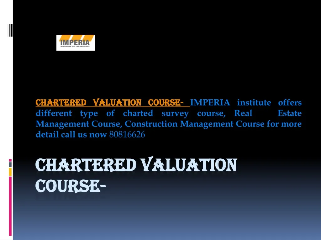 chartered valuation course