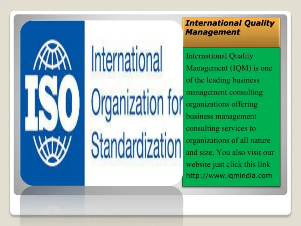 ISO Certification Consultants in Delhi, iso 9001 2008 - IQM