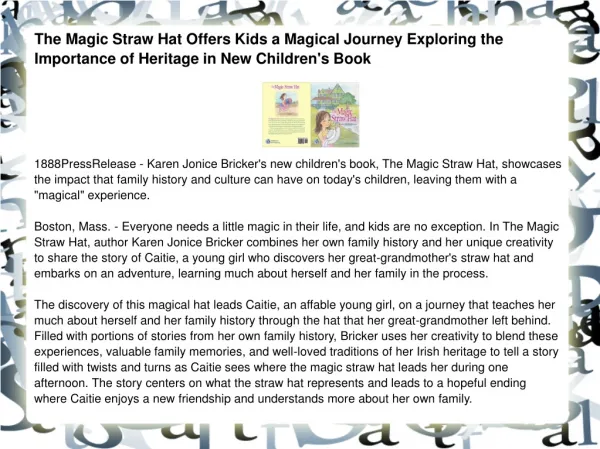 The Magic Straw Hat Offers Kids a Magical Journey Exploring