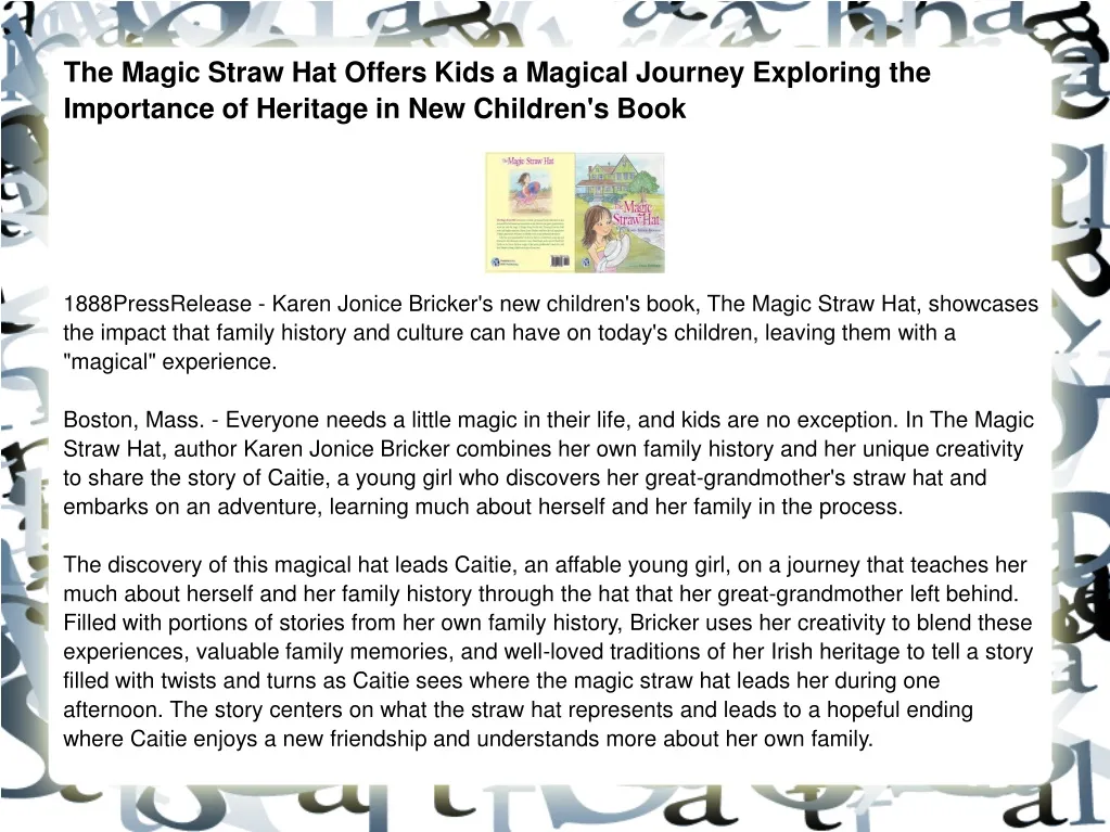 the magic straw hat offers kids a magical journey