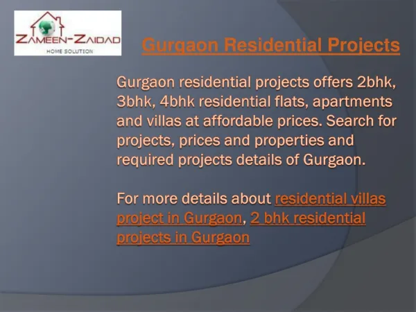 Gurgaon Residential Projects
