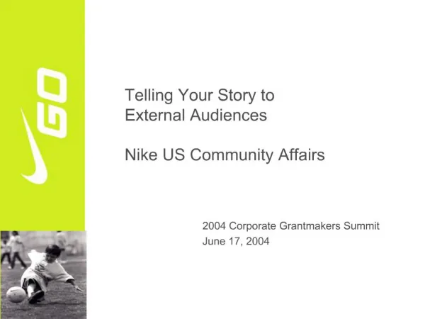2004 Corporate Grantmakers Summit
June 17, 2004