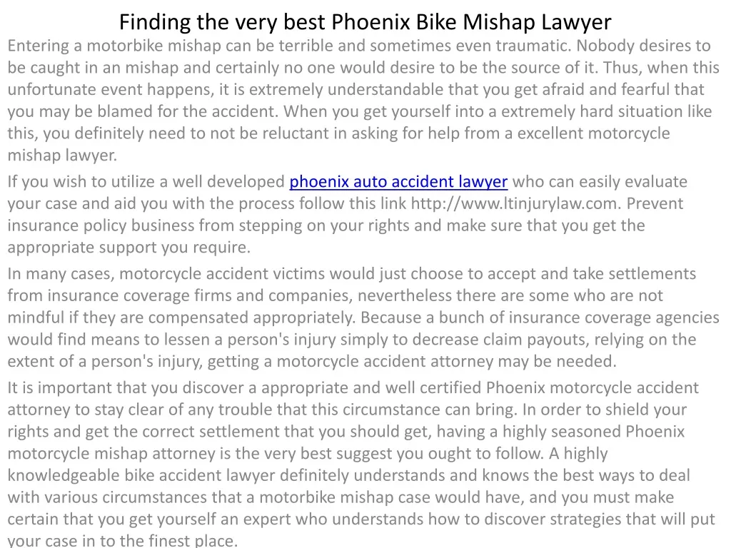 finding the very best phoenix bike mishap lawyer