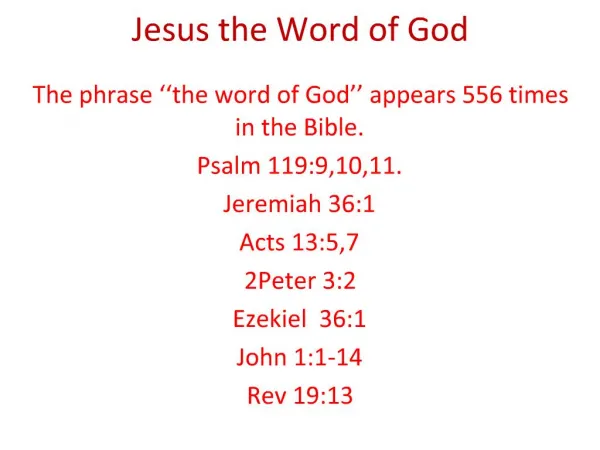 Jesus the Word of God