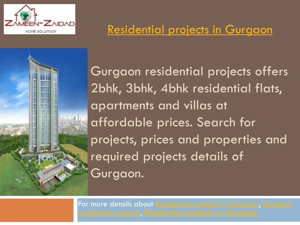 residential projects in g urgaon